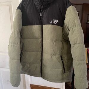 New Balance Men's Olive and Black Puffer Jacket